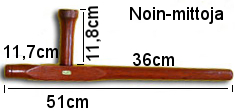 Tonfa, pari , punaista puuta, 51cm-319